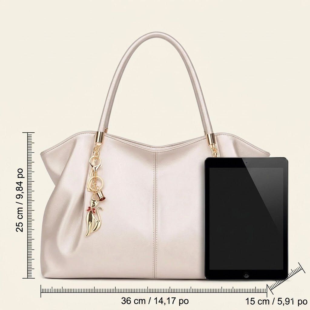 Cabas en Cuir Élégant avec Finitions Métalliques - 1001 Sacs