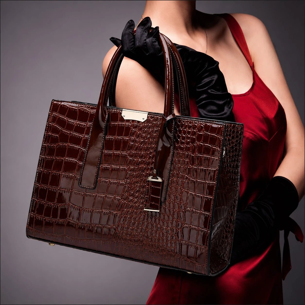 Cabas en Cuir Motif Crocodile pour Femme - 1001 Sacs