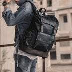 Sac à Dos en Cuir PU Anti-Vol Business pour Homme