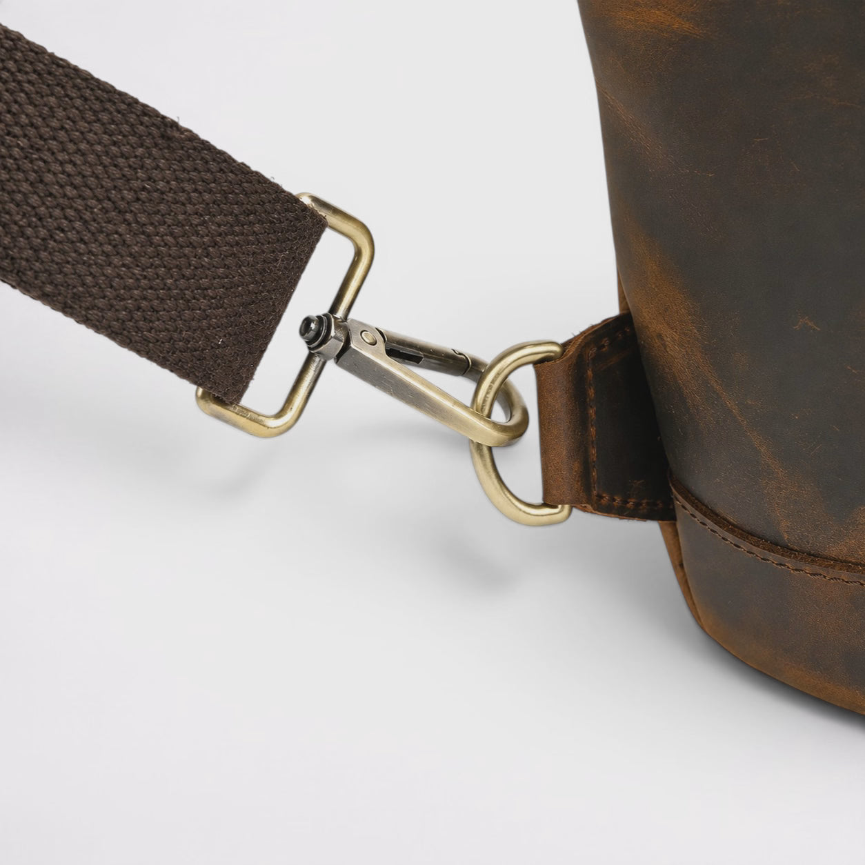 Sac Bandoulière en Cuir de Cheval Vintage pour Homme