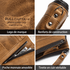 Portefeuille Court en Cuir Véritable Rétro - 1001 Sacs