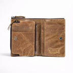 Portefeuille Court en Cuir Véritable Rétro - 1001 Sacs