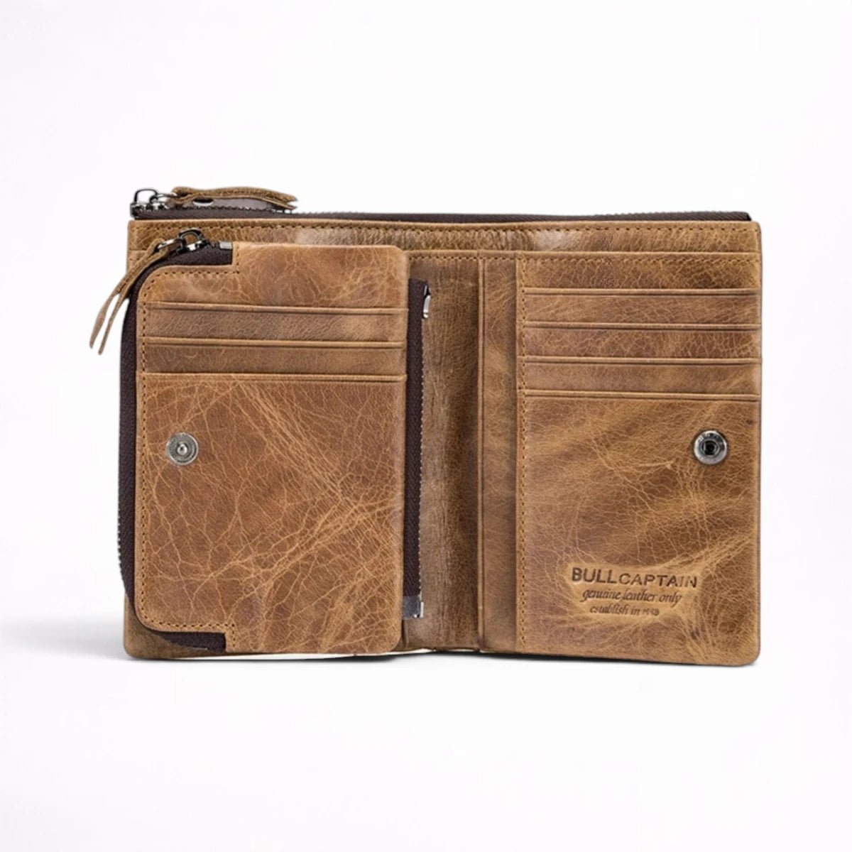 Portefeuille Court en Cuir Véritable Rétro - 1001 Sacs