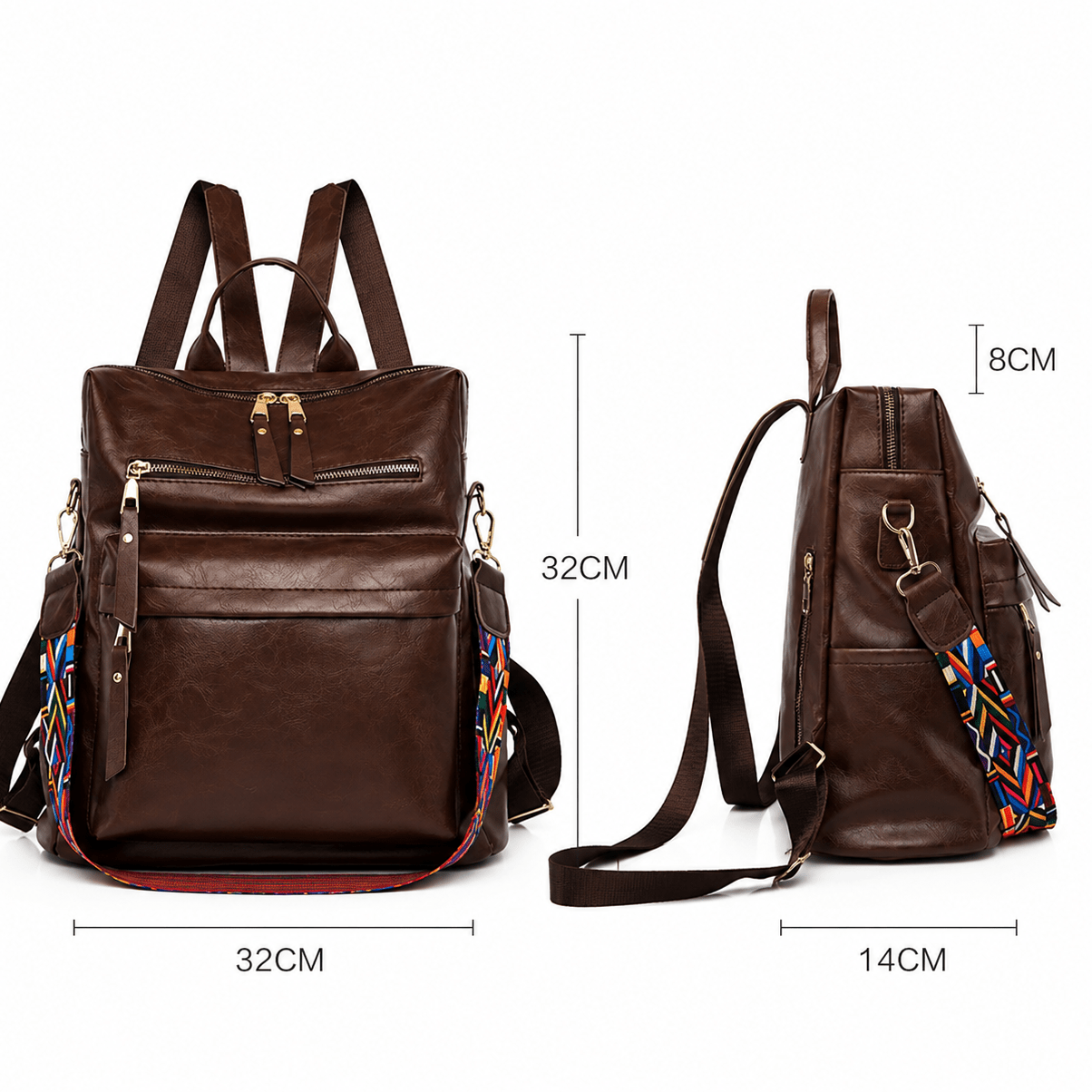 Sac à Dos en Cuir Multifonction Scolaire pour Adolescente - 1001 Sacs