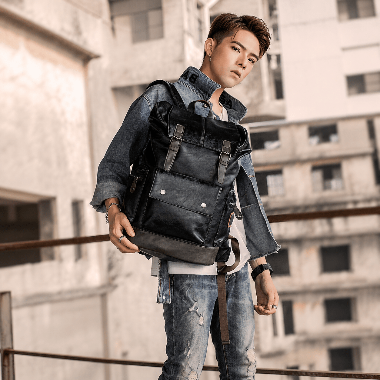Sac à Dos en Cuir PU Anti - Vol Business pour Homme - 1001 Sacs