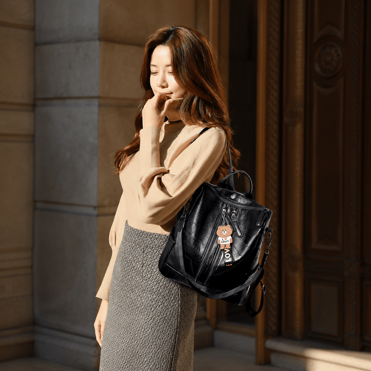 Sac à Dos en Cuir Souple Scolaire et Voyage pour Adolescente - 1001 Sacs