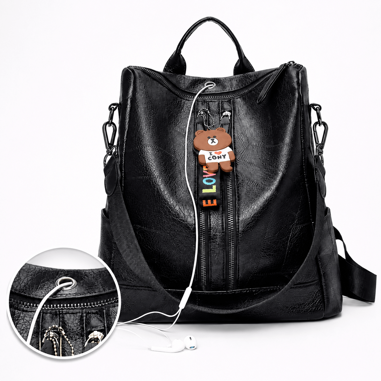 Sac à Dos en Cuir Souple Scolaire et Voyage pour Adolescente - 1001 Sacs