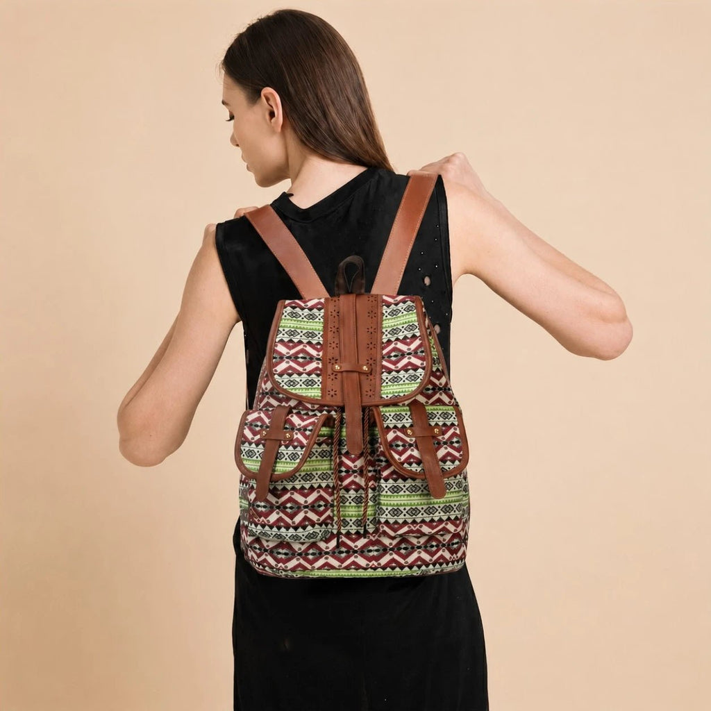 Sac à Dos en Toile Ethnique pour Voyageur et Étudiant - 1001 Sacs