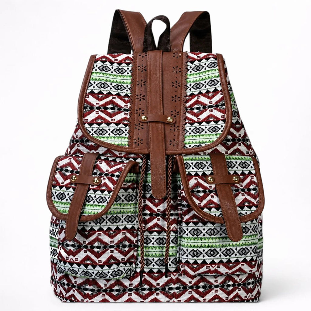 Sac à Dos en Toile Ethnique pour Voyageur et Étudiant - 1001 Sacs