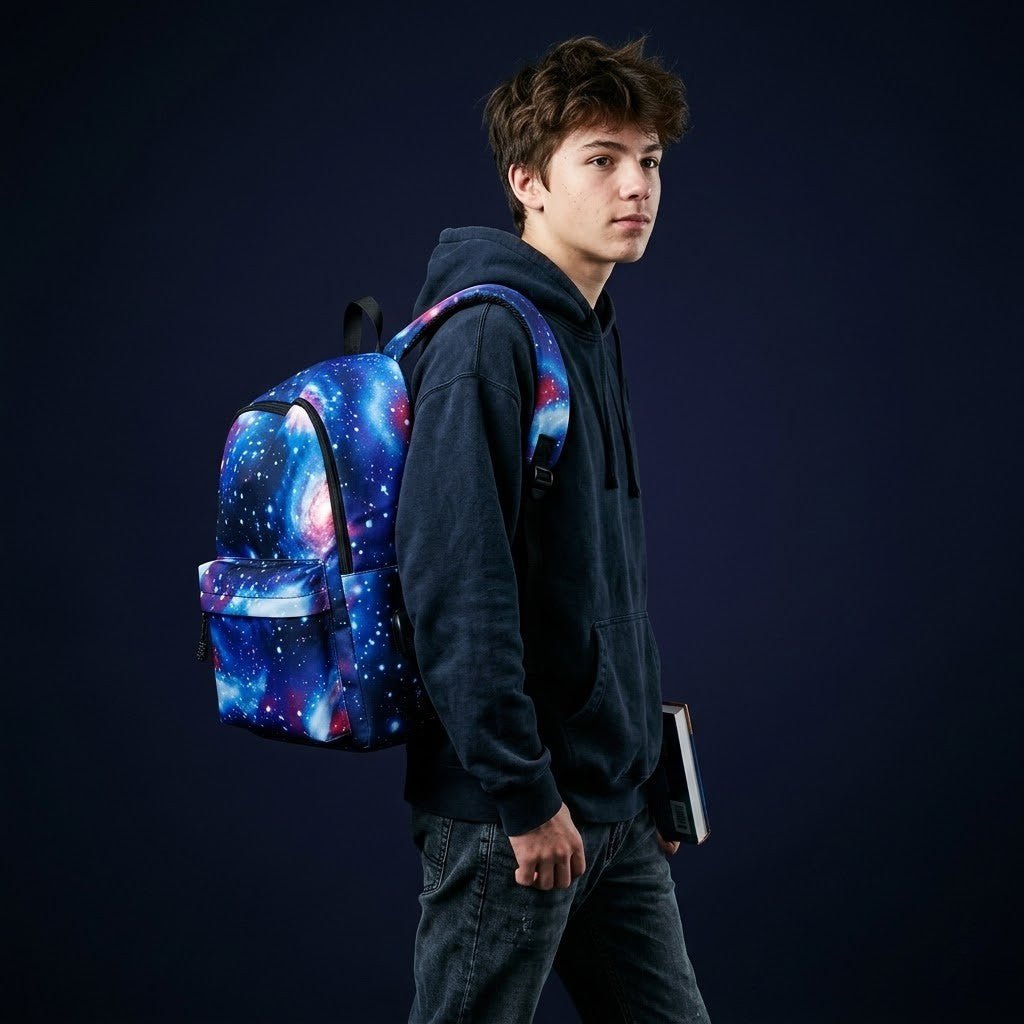 Sac à Dos Scolaire en Toile avec Port USB - 1001 Sacs