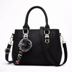 Sac à Main en Cuir Brodé avec Pompon pour Femme - 1001 Sacs