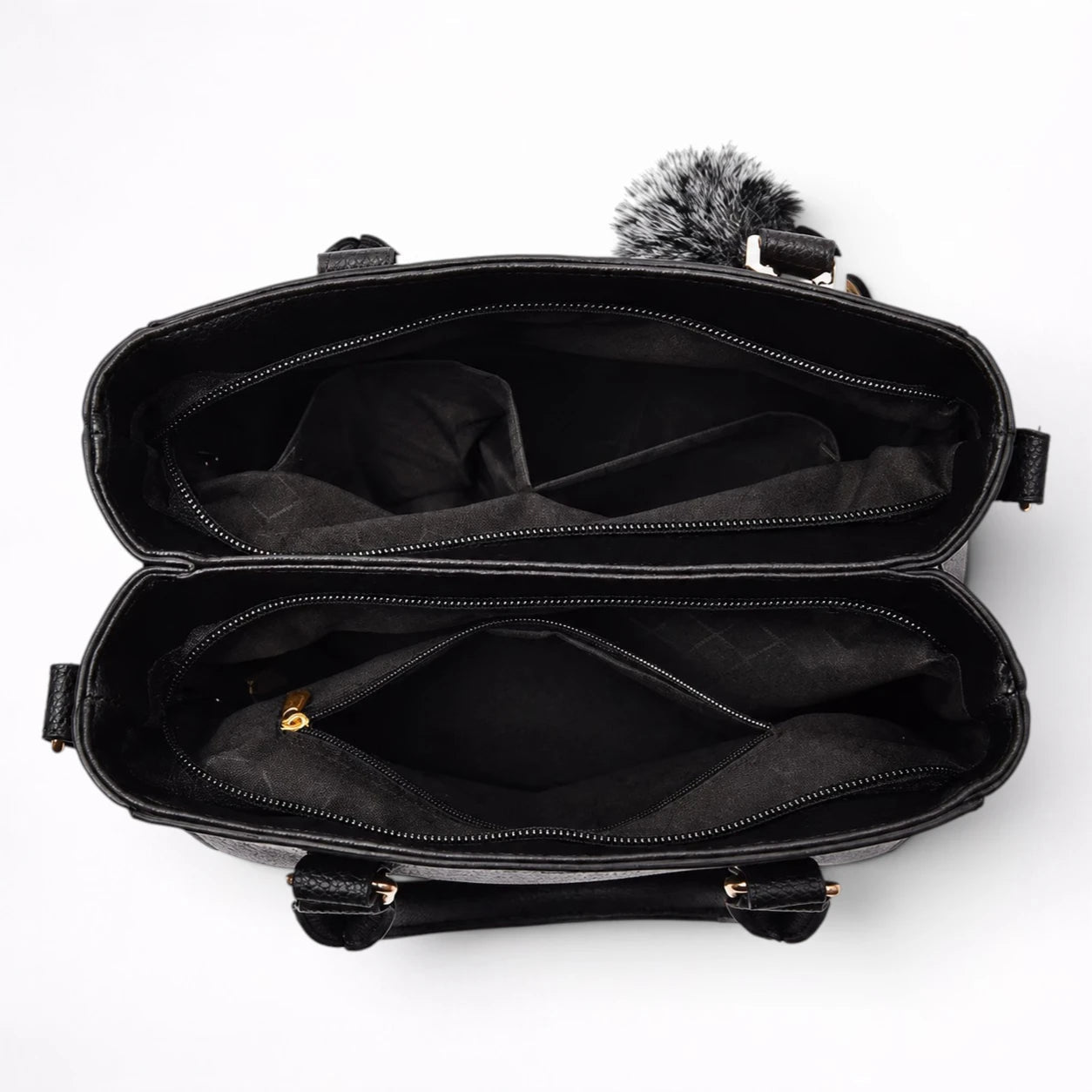 Sac à Main en Cuir Brodé avec Pompon pour Femme - 1001 Sacs