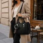 Sac à Main en Cuir Brodé avec Pompon pour Femme - 1001 Sacs