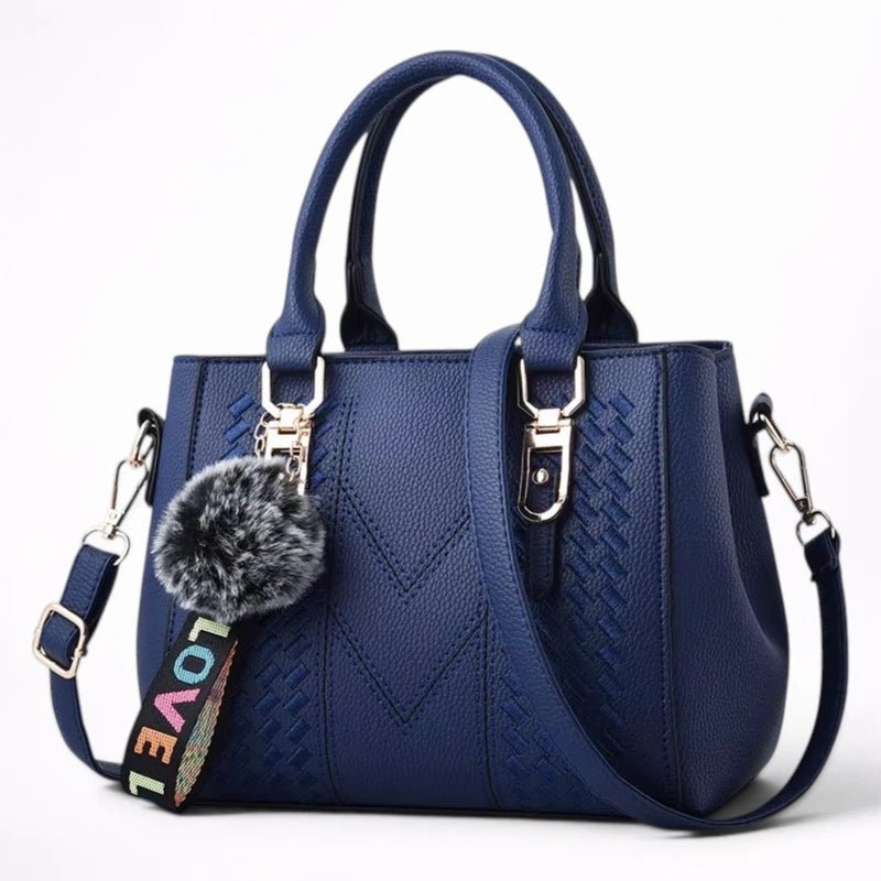 Sac à Main en Cuir Brodé avec Pompon pour Femme - 1001 Sacs