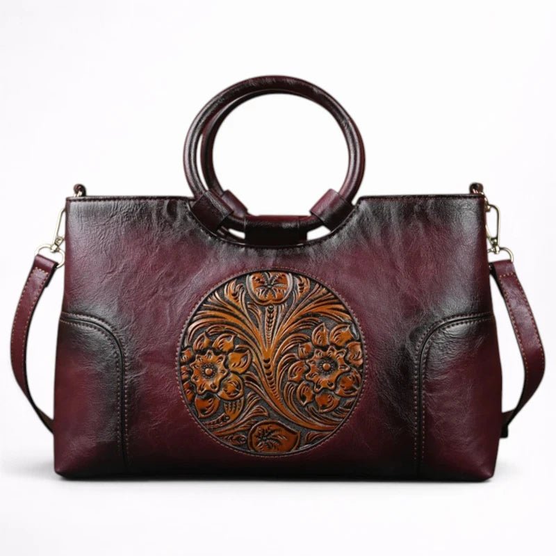 Sac à Main en Cuir Gaufré Rétro - 1001 Sacs