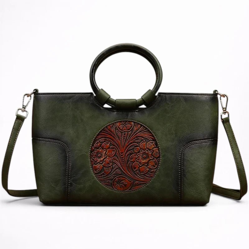 Sac à Main en Cuir Gaufré Rétro - 1001 Sacs