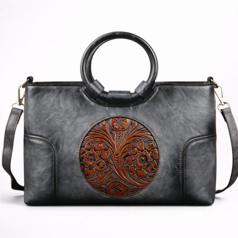 Sac à Main en Cuir Gaufré Rétro - 1001 Sacs