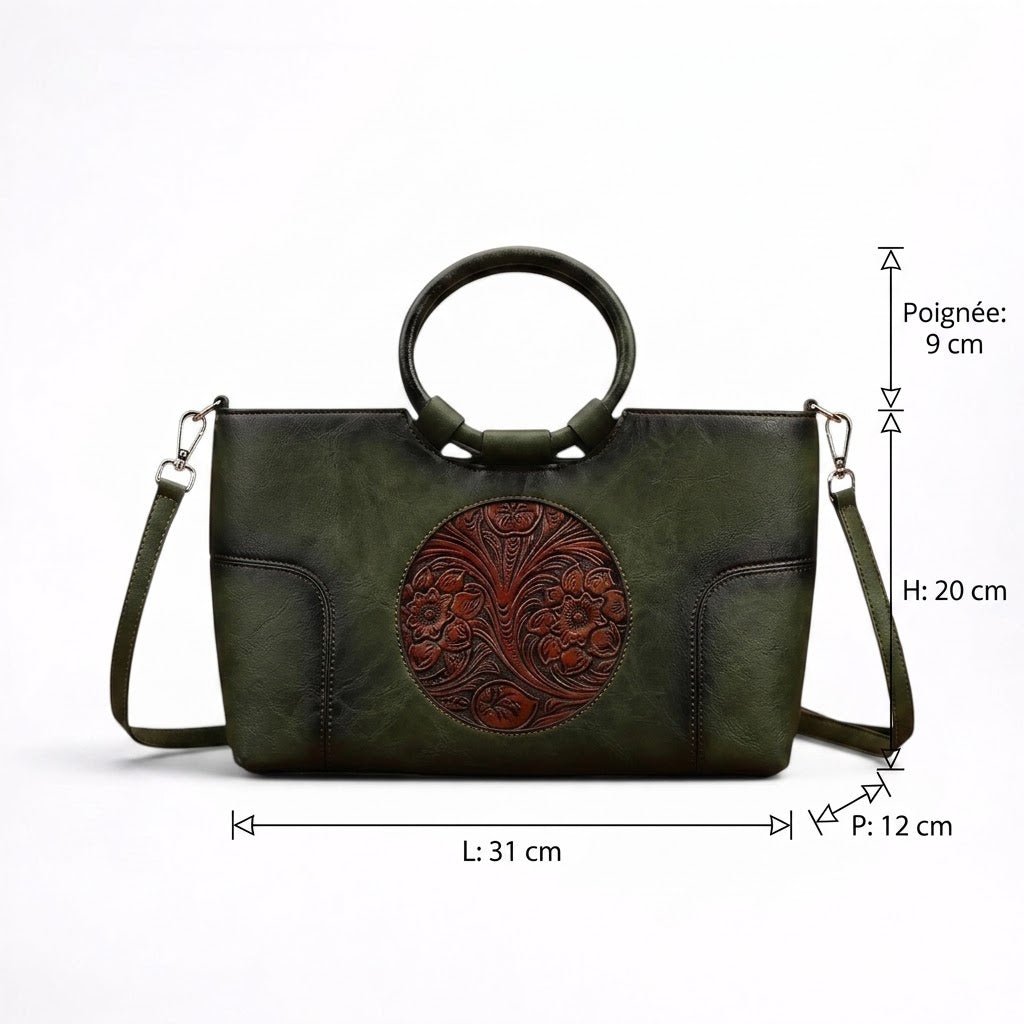 Sac à Main en Cuir Gaufré Rétro - 1001 Sacs
