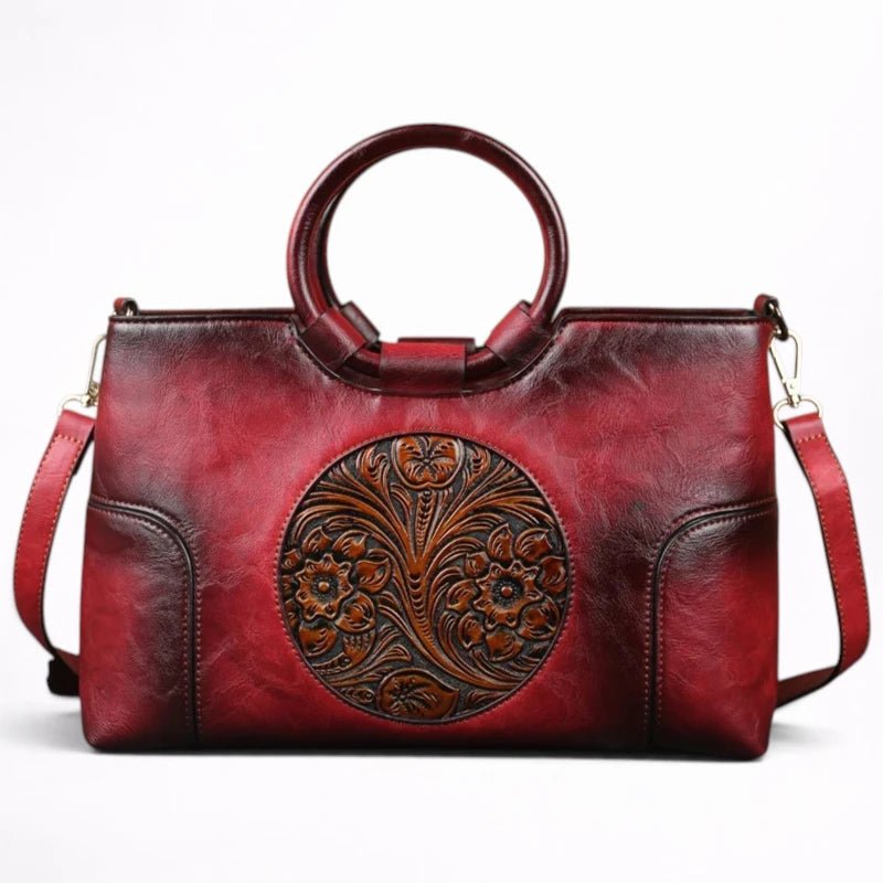 Sac à Main en Cuir Gaufré Rétro - 1001 Sacs