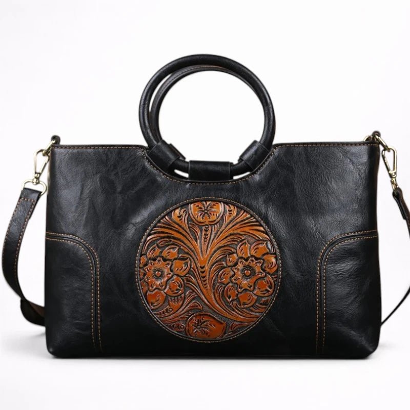 Sac à Main en Cuir Gaufré Rétro - 1001 Sacs