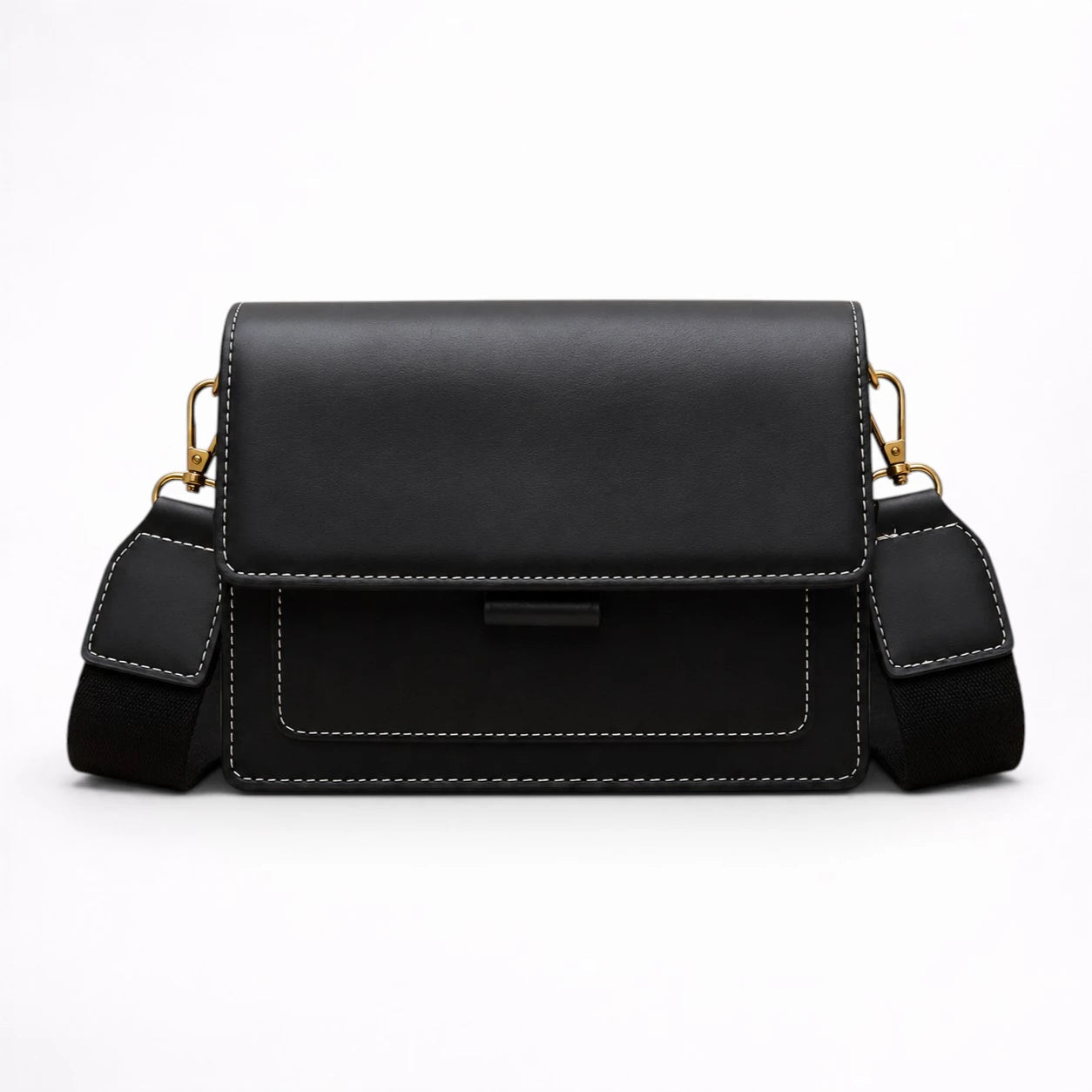 Sac à Rabat Bicolore en Cuir Bandoulière pour Femme - 1001 Sacs