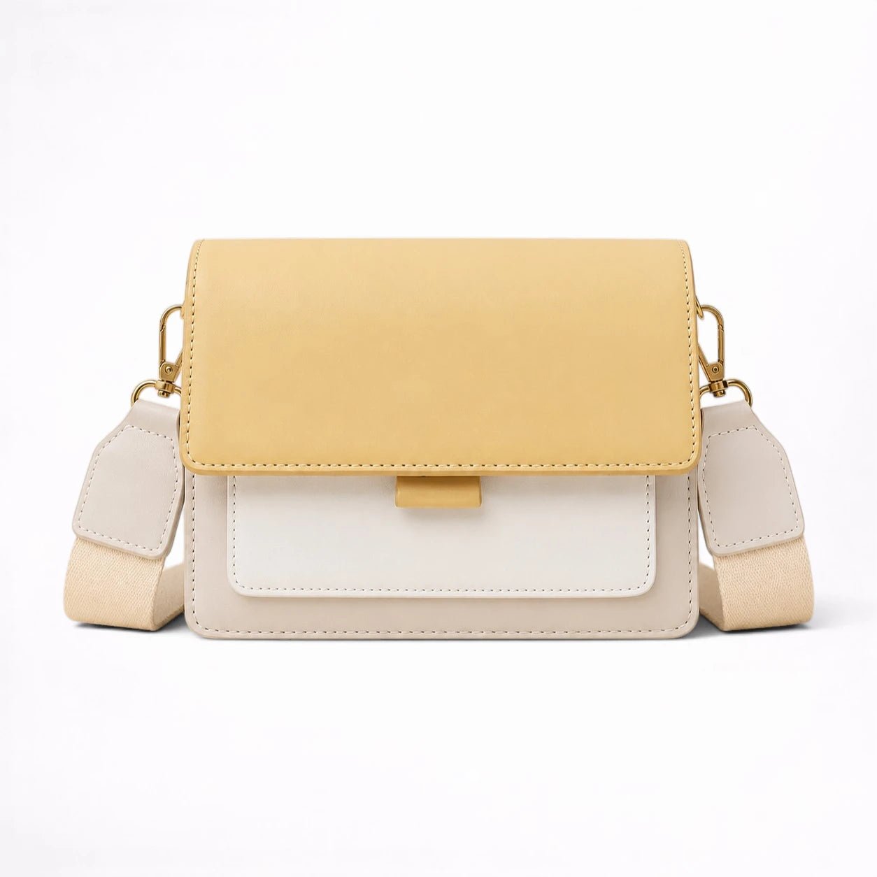 Sac à Rabat Bicolore en Cuir Bandoulière pour Femme - 1001 Sacs
