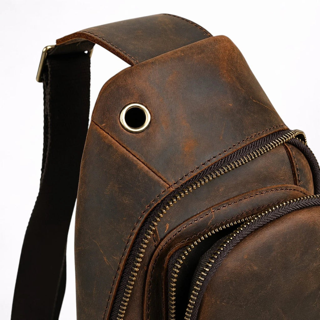 Sac Bandoulière en Cuir de Cheval Vintage pour Homme - 1001 Sacs