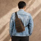 Sac Bandoulière en Cuir de Cheval Vintage pour Homme - 1001 Sacs