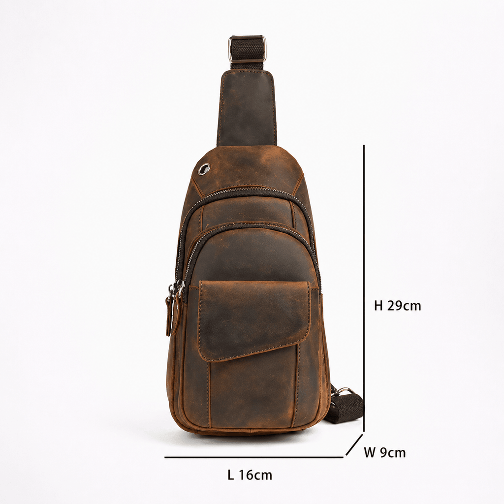 Sac Bandoulière en Cuir de Cheval Vintage pour Homme - 1001 Sacs