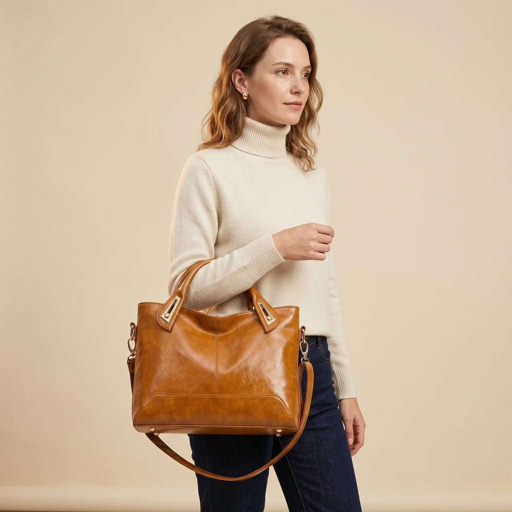 Sac Cabas Lisse Porté Main et Épaule pour Shopping - 1001 Sacs
