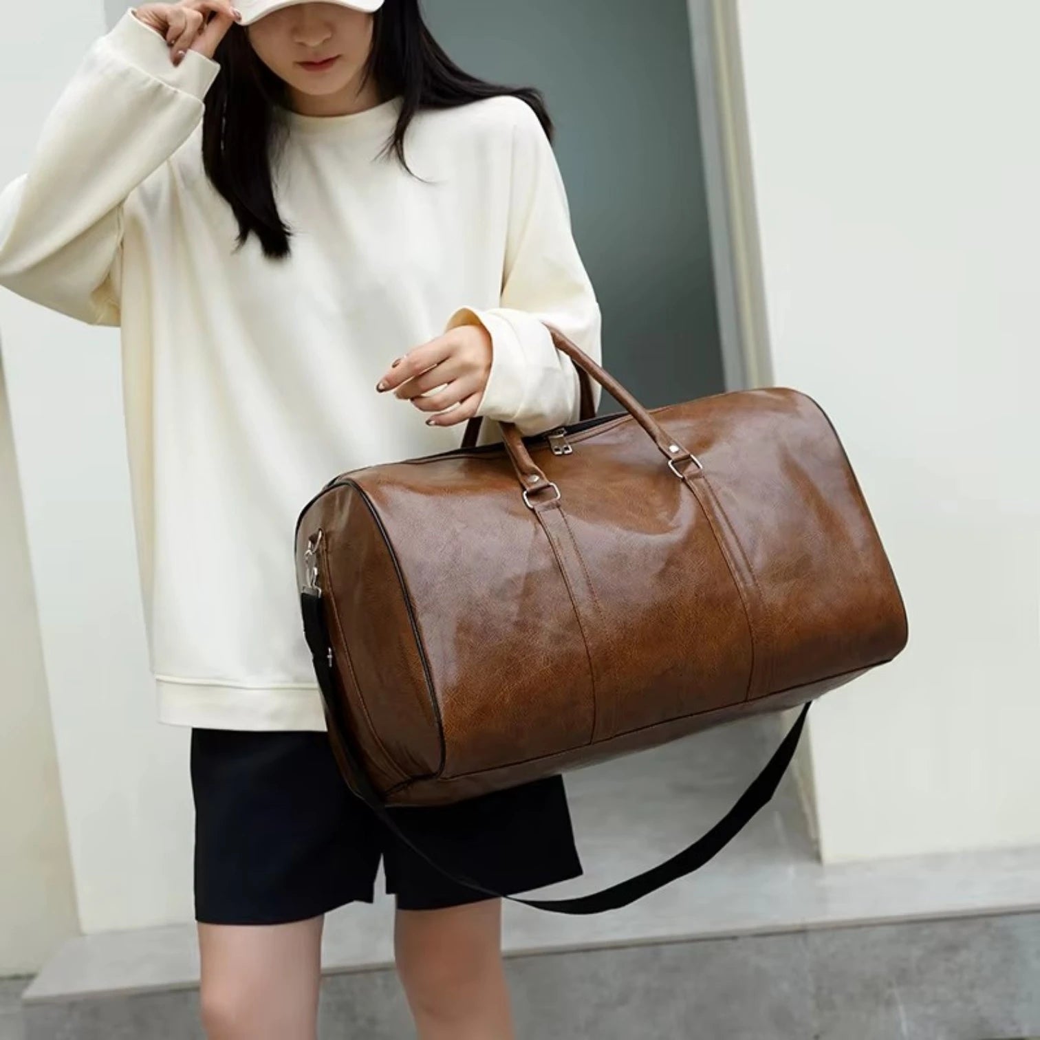 Sac de Voyage en Cuir PU Grande Capacité Mixte - 1001 Sacs