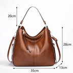 Sac Hobo en Cuir Vintage Grande Capacité - 1001 Sacs